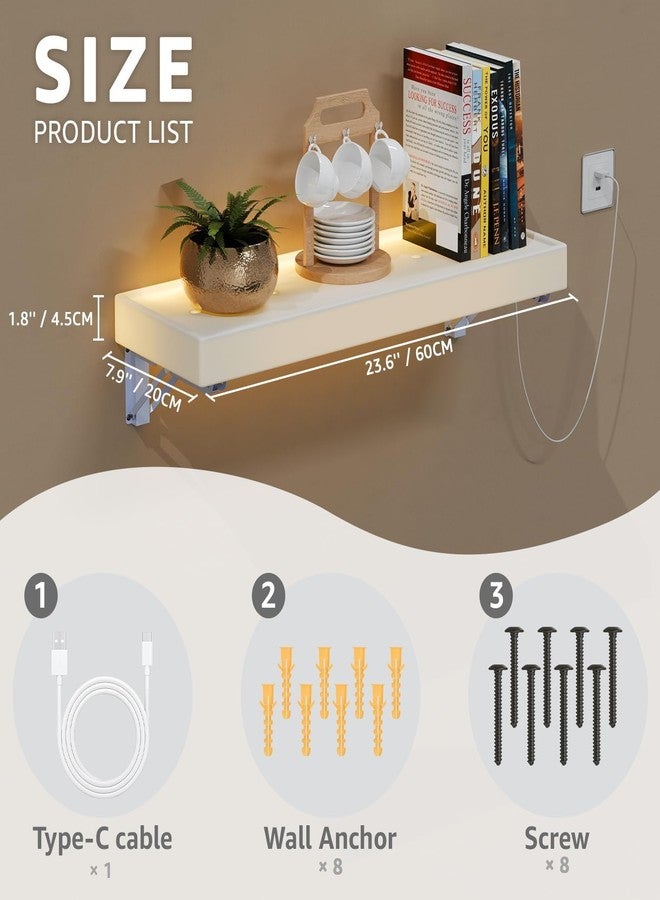 أرفف FUYO العائمة المزودة بإضاءة LED - أرفف جدارية قابلة للطي بإضاءة بيضاء دافئة، مصنوعة من المعدن والبلاستيك، مقاومة للماء بمعيار IP20، مناسبة للاستخدام الداخلي في غرف المعيشة، غرف النوم، البارات، وغرف الدراسة. - Image 4